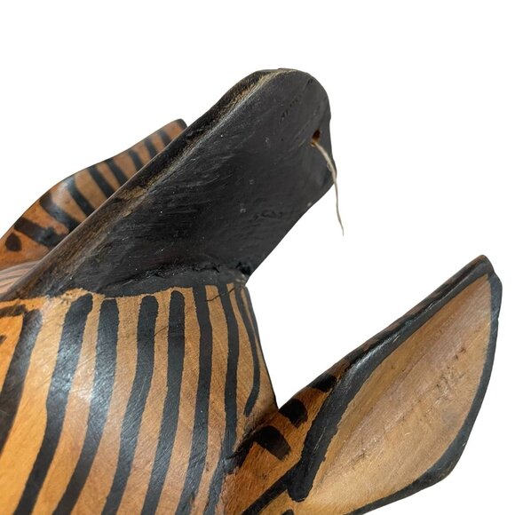 Large Tribal Mask Giraffe Authentic African Hand Wood Carved Hand Painted u - Picture 5 of 11